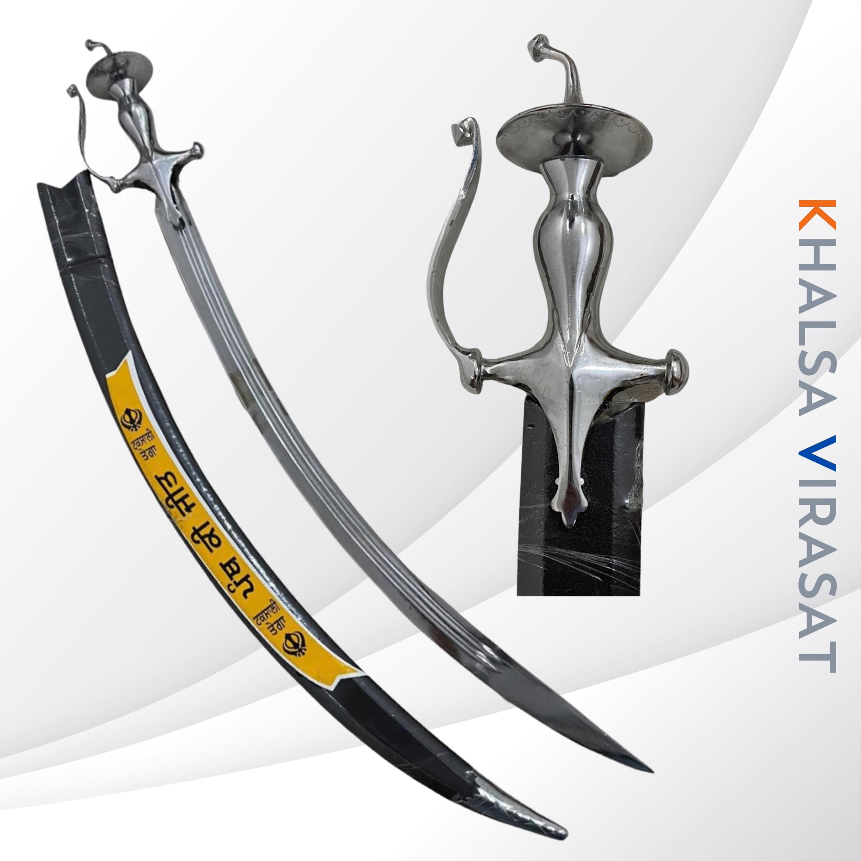 Taksali Tega, Big Sarbloh Kirpan, Sikh Sword, Talvar, Sikh shastar, Sikh Items,